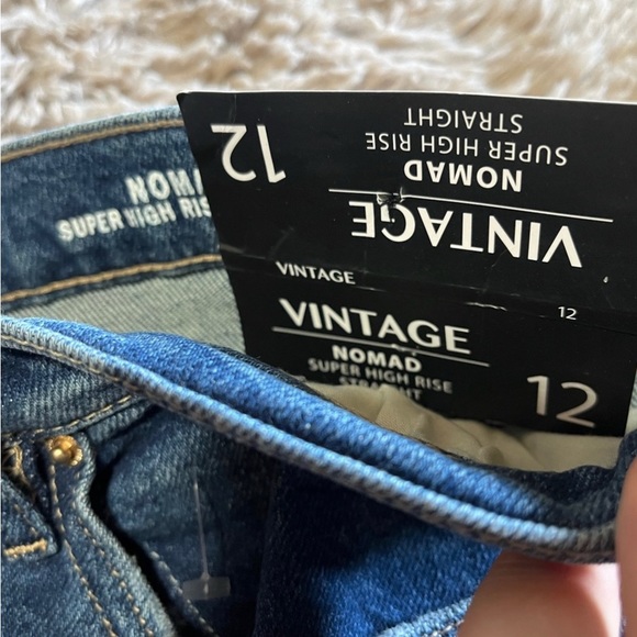 Nicole Miller Super High Rise Straight Distressed Chewed Hem Sz. 12 - Picture 4 of 7